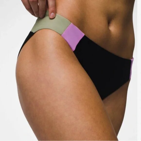 prAna Tulum Bikini Top & Bottom Set Size L | NWT | Black Colorblock Swimwear - Picture 3 of 4